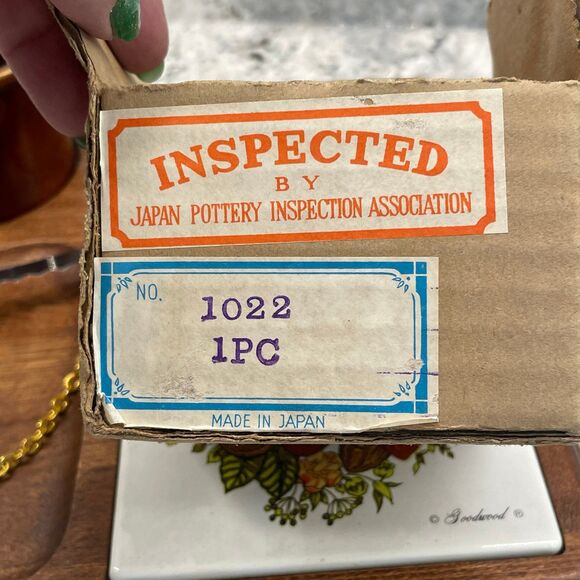 Vtg Good Wood Cheese Charcuterie Board Japan Pottery Bowl Box MCM 70s 1022 - Picture 7 of 9